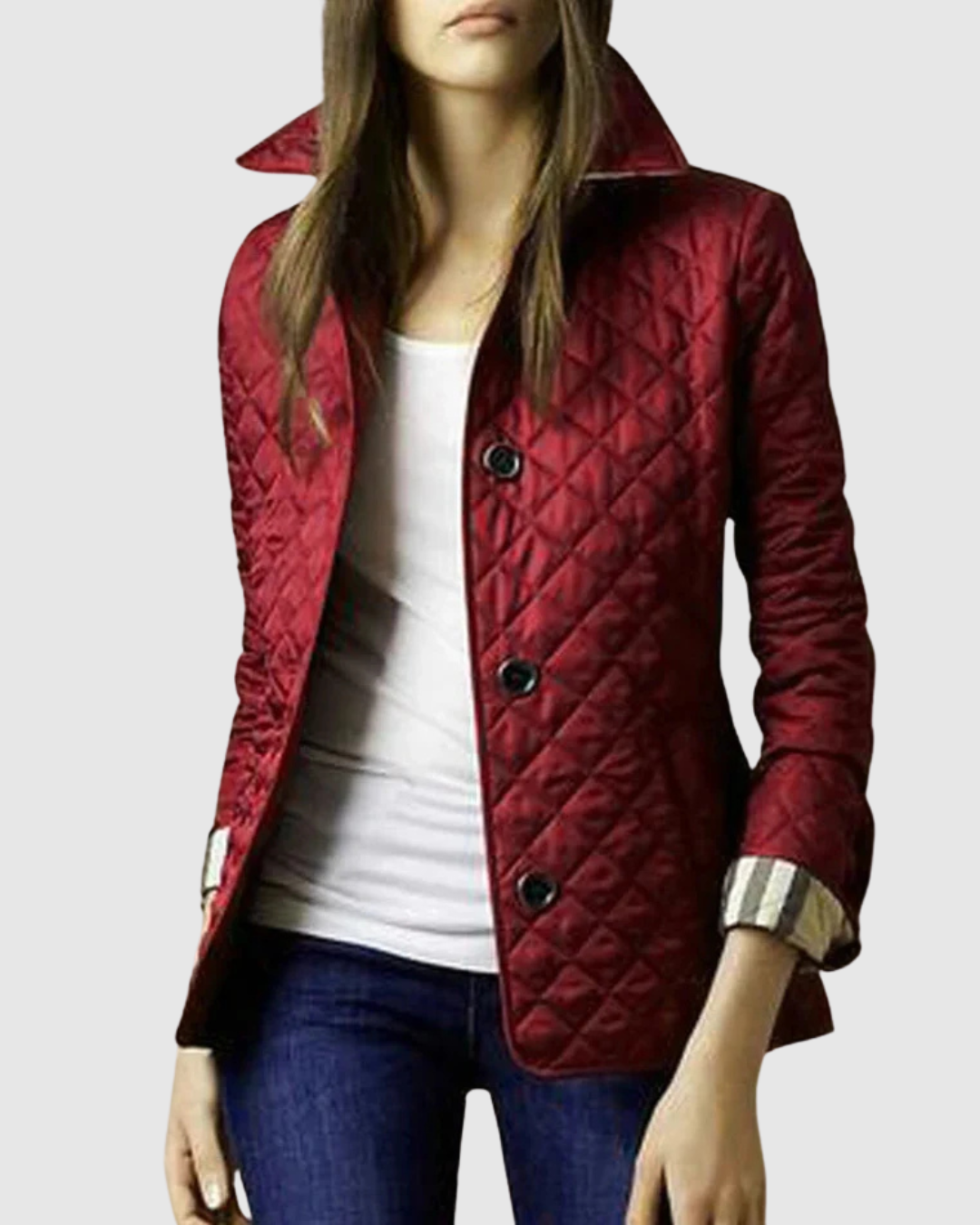 Taillierte Damen-Steppjacke mit Knopfleiste | Calvina