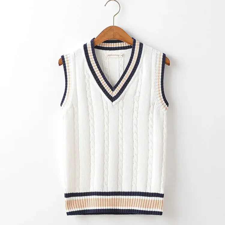 Damen Ärmellose Strickweste mit Kabelmuster | Livia