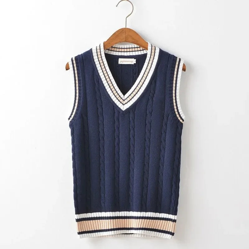 Damen Ärmellose Strickweste mit Kabelmuster | Livia