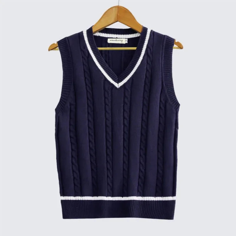 Damen Ärmellose Strickweste mit Kabelmuster | Livia