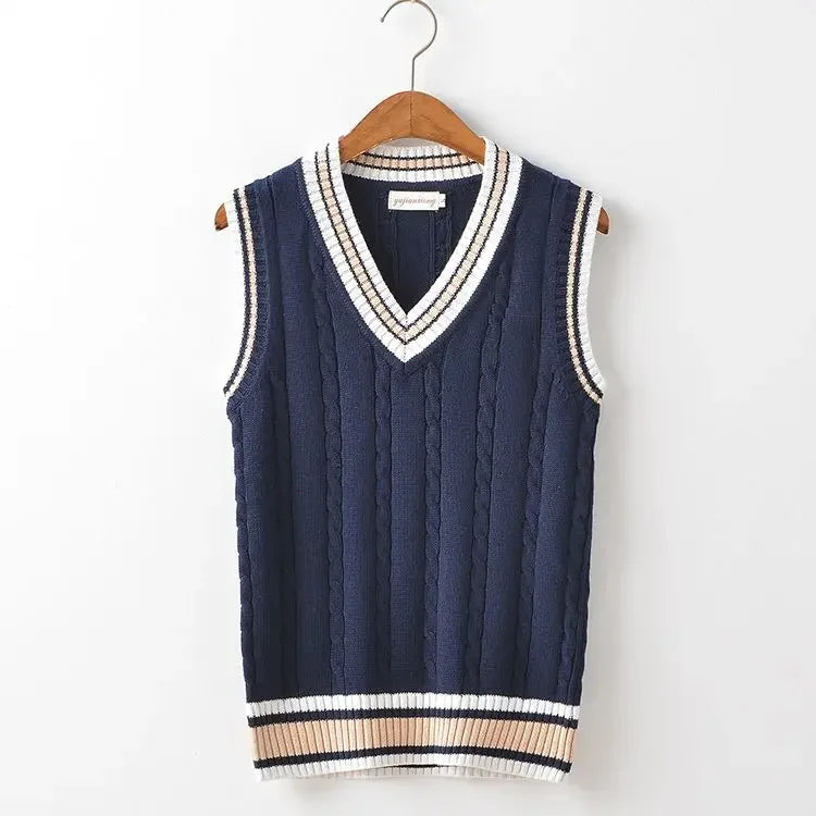 Damen Ärmellose Strickweste mit Kabelmuster | Livia