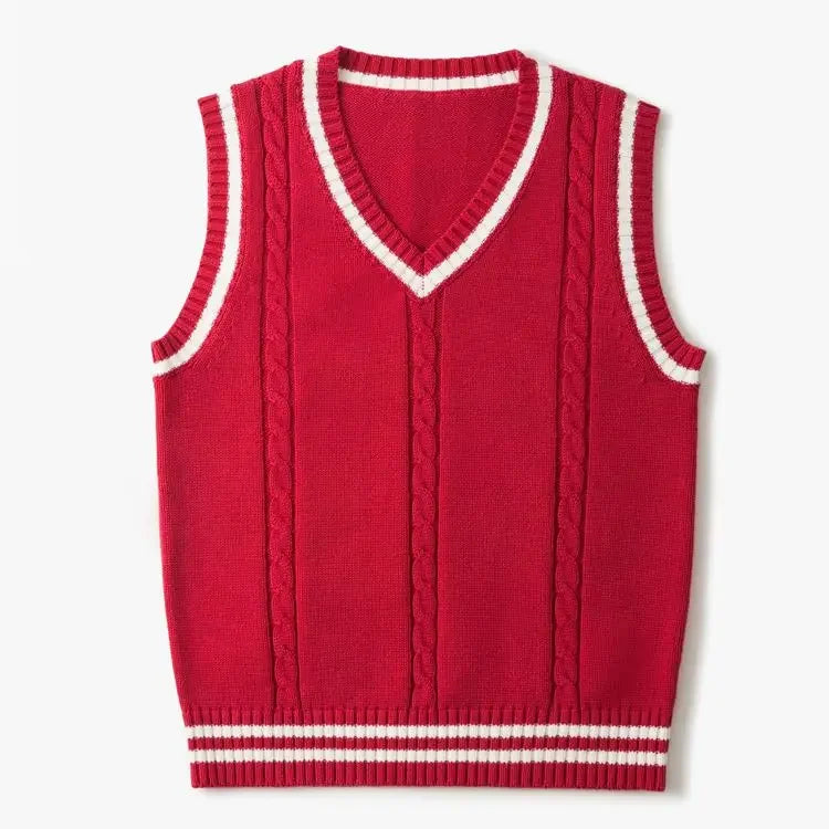 Damen Ärmellose Strickweste mit Kabelmuster | Livia