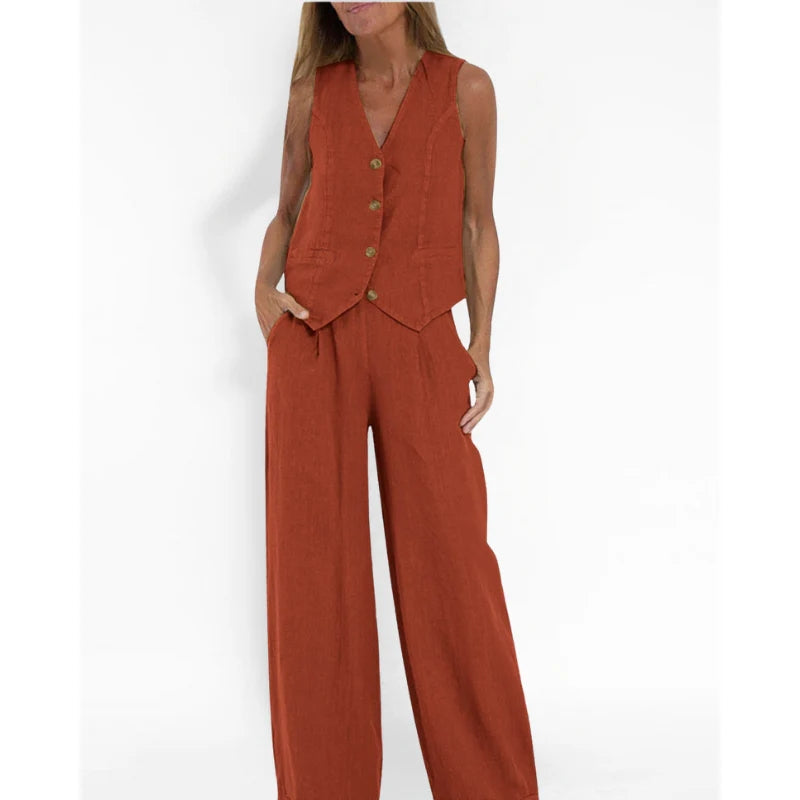 Damen Zweiteiler mit Ärmellosem Top & Hose | Linara