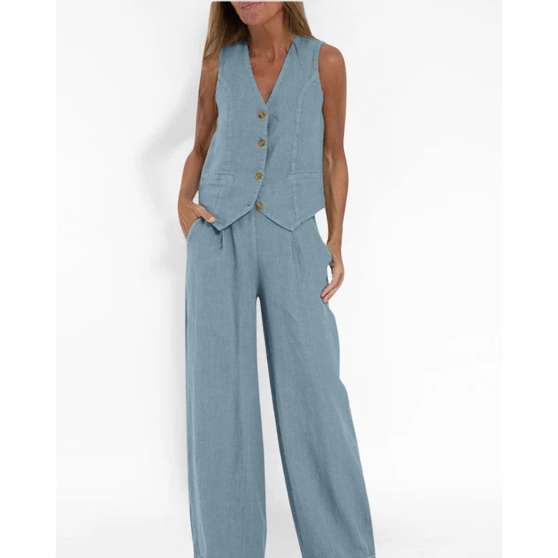 Damen Zweiteiler mit Ärmellosem Top & Hose | Linara