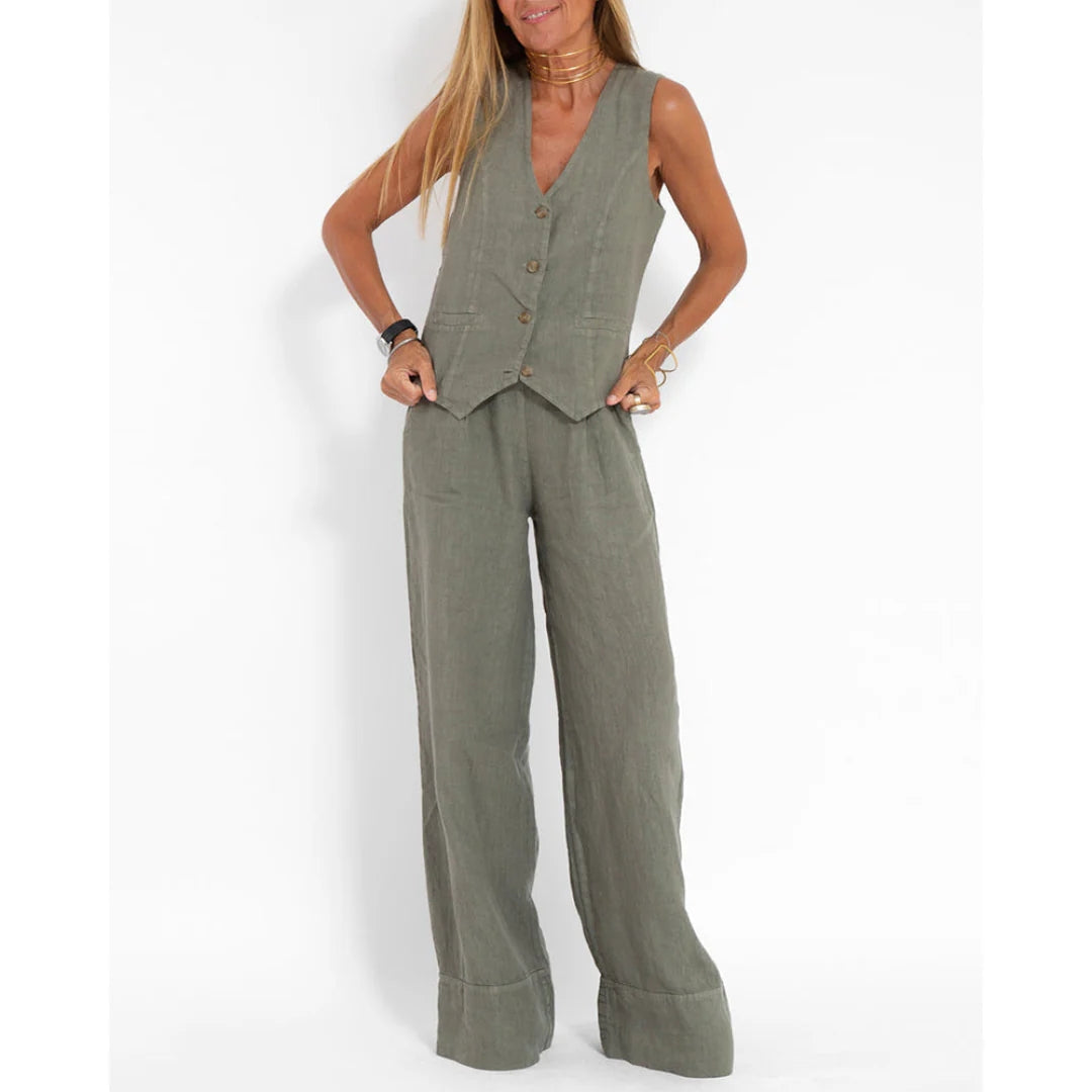 Damen Zweiteiler mit Ärmellosem Top & Hose | Linara