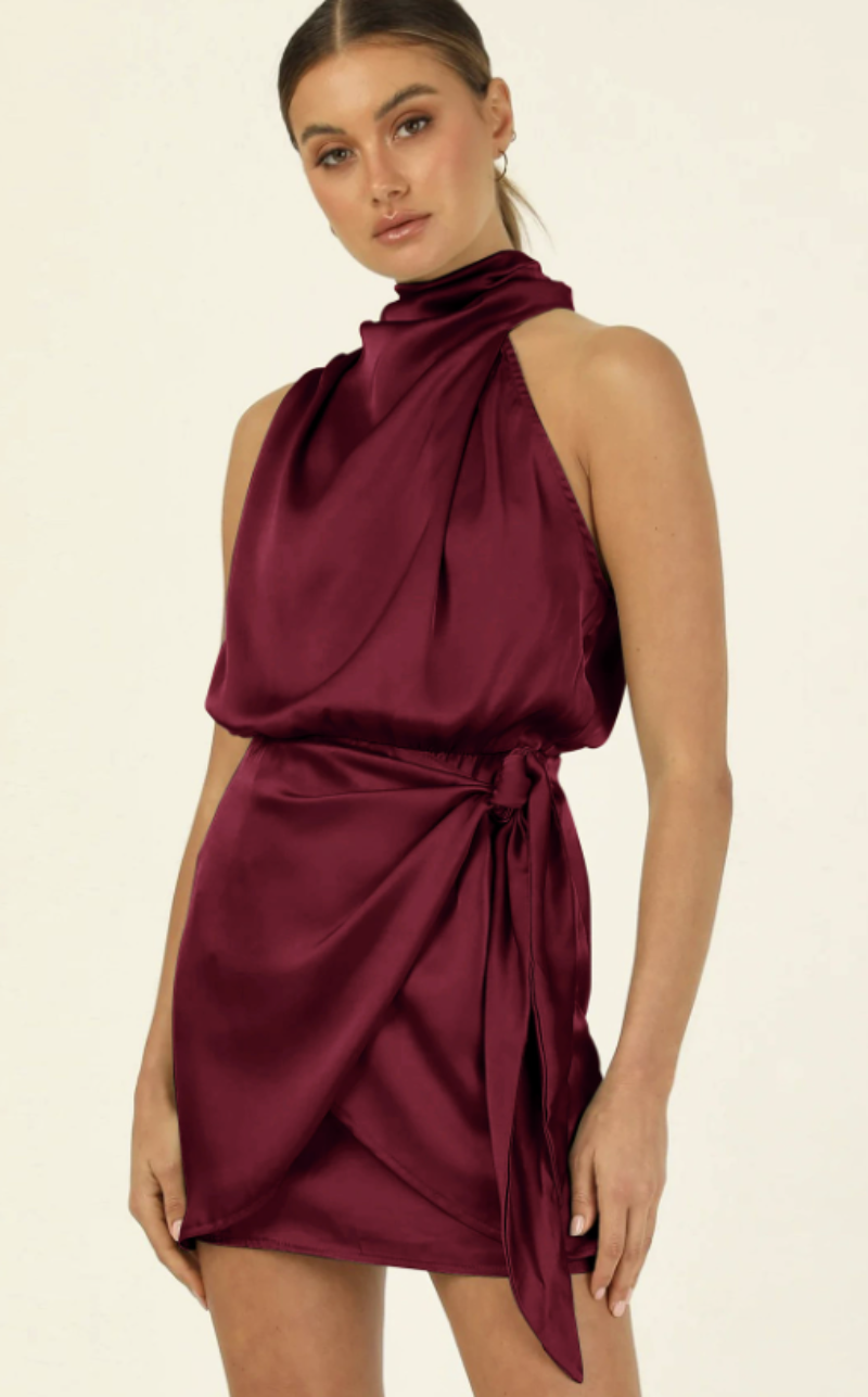 Damen Asymmetrisches Wickelkleid mit Rückenausschnitt | Santorini