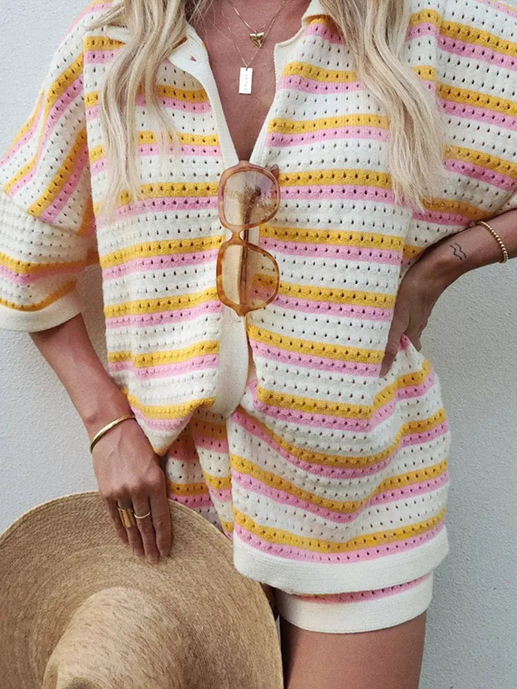 Damen Sommeroutfit mit Top und Shorts | Liora