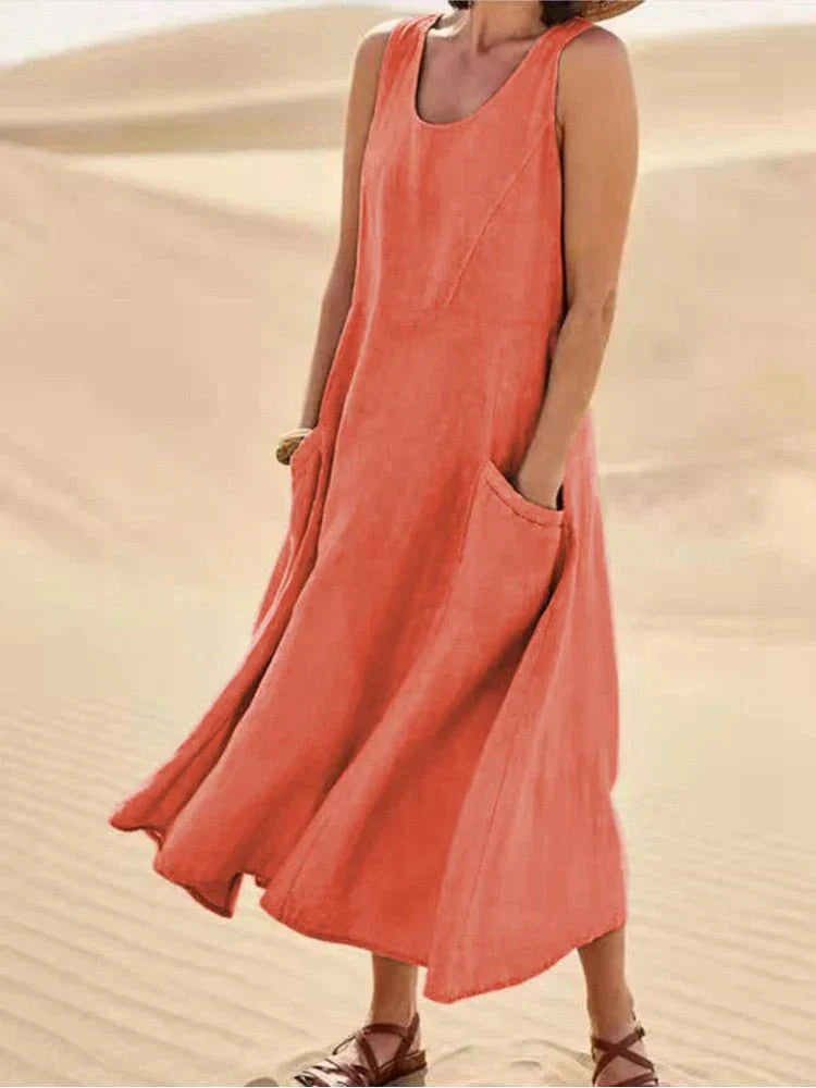 Damen Maxikleid mit Taschen – Luftig und Elegant | Serelina