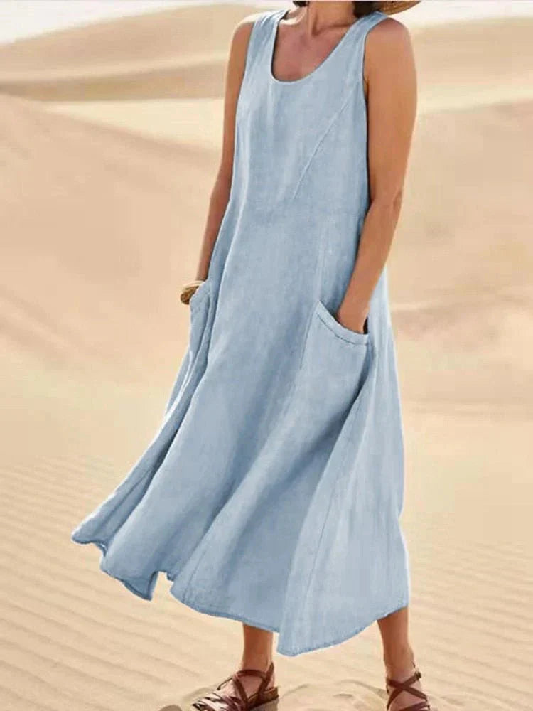 Damen Maxikleid mit Taschen – Luftig und Elegant | Serelina