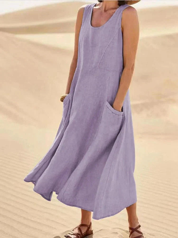 Damen Maxikleid mit Taschen – Luftig und Elegant | Serelina