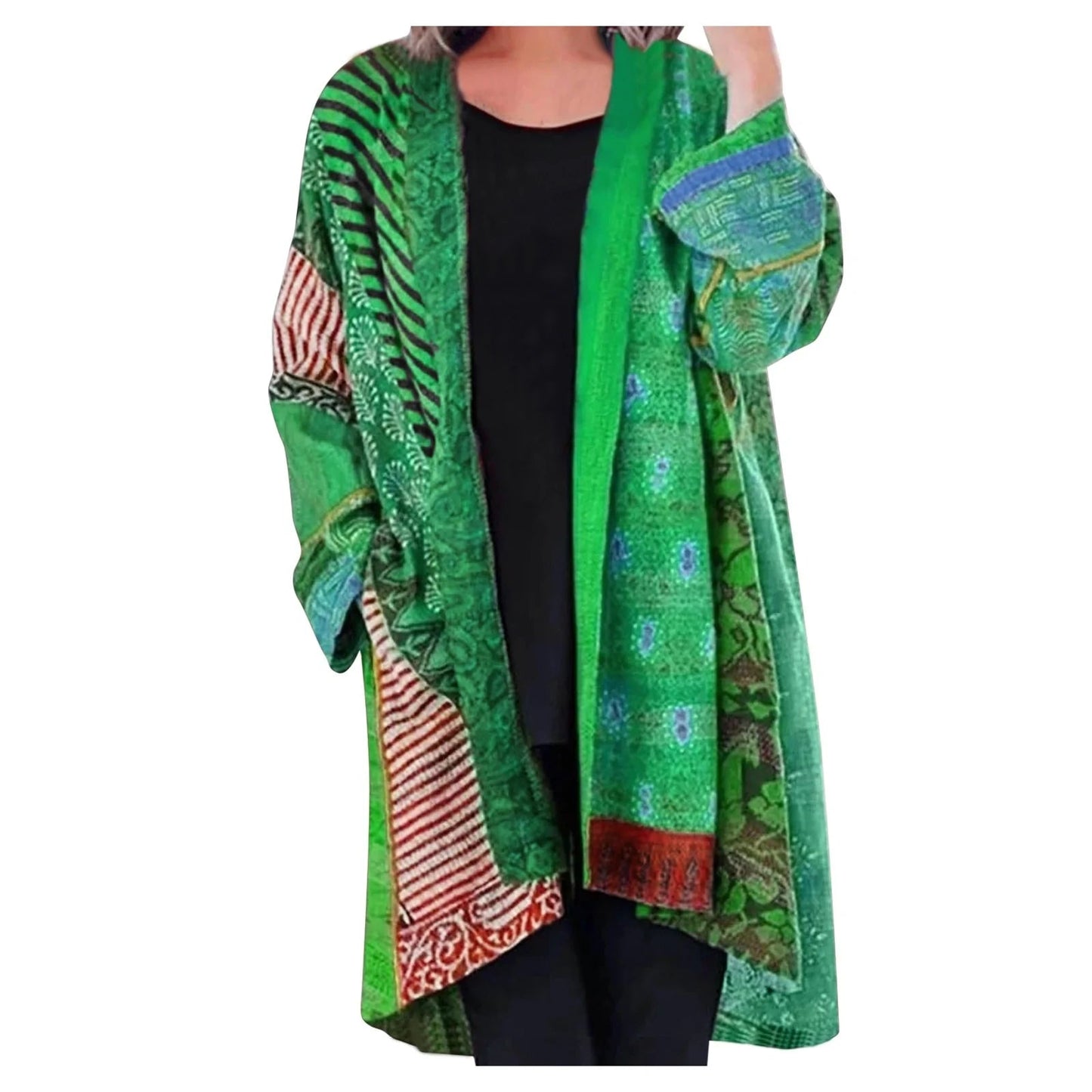Damen Kimono Cardigan im Boho Patchwork-Stil | Selina