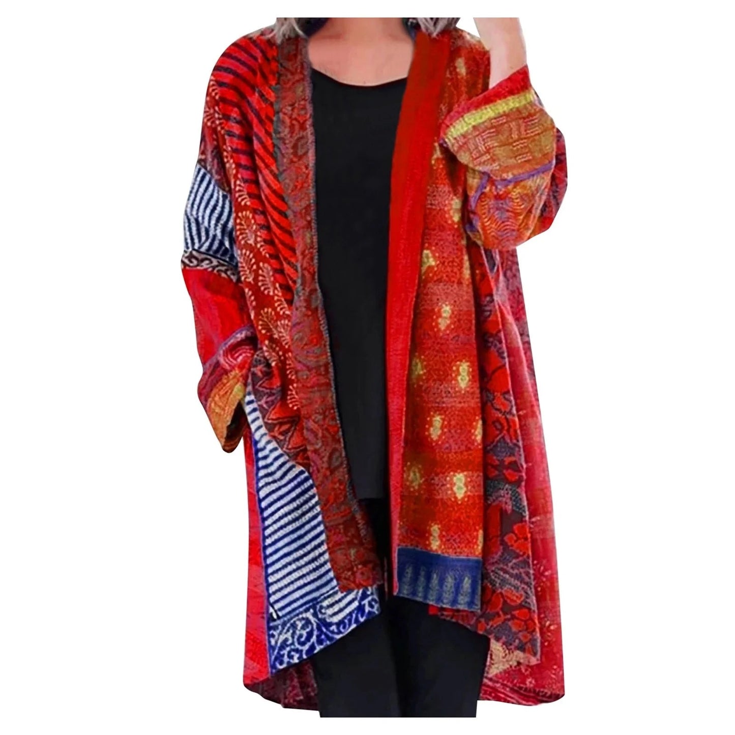 Damen Kimono Cardigan im Boho Patchwork-Stil | Selina