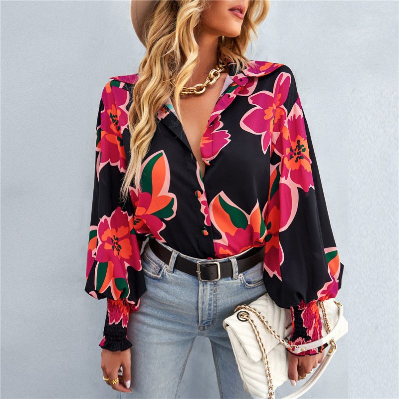 Damen Hemd mit abstraktem Muster und Oversize-Schnitt | Nalia