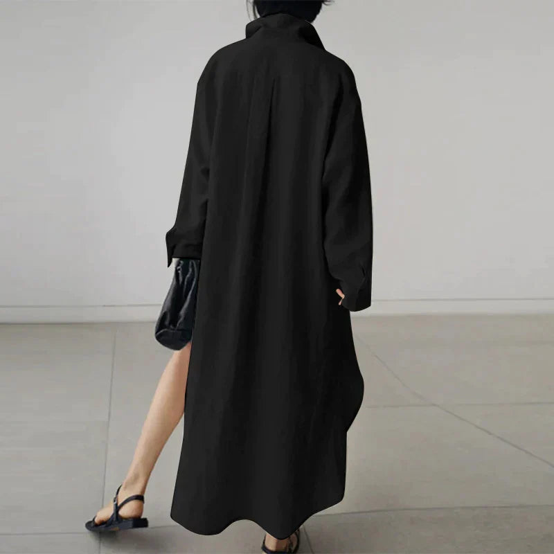 Damen Hemdblusenkleid mit Seitenschlitz | Evelyn