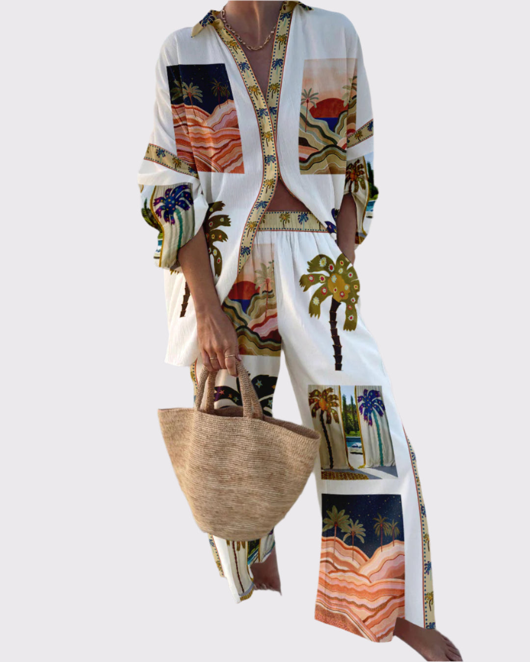 Damen Palm Oasis Strandset – Stilvoll und Bequem für Ihren Strandurlaub | Zanetha