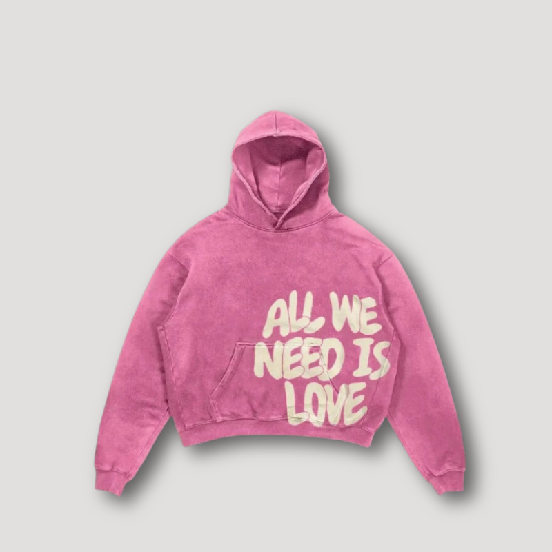 Love Earth Hoodie – Unisex Retro Kapuzenpullover mit Statement-Print