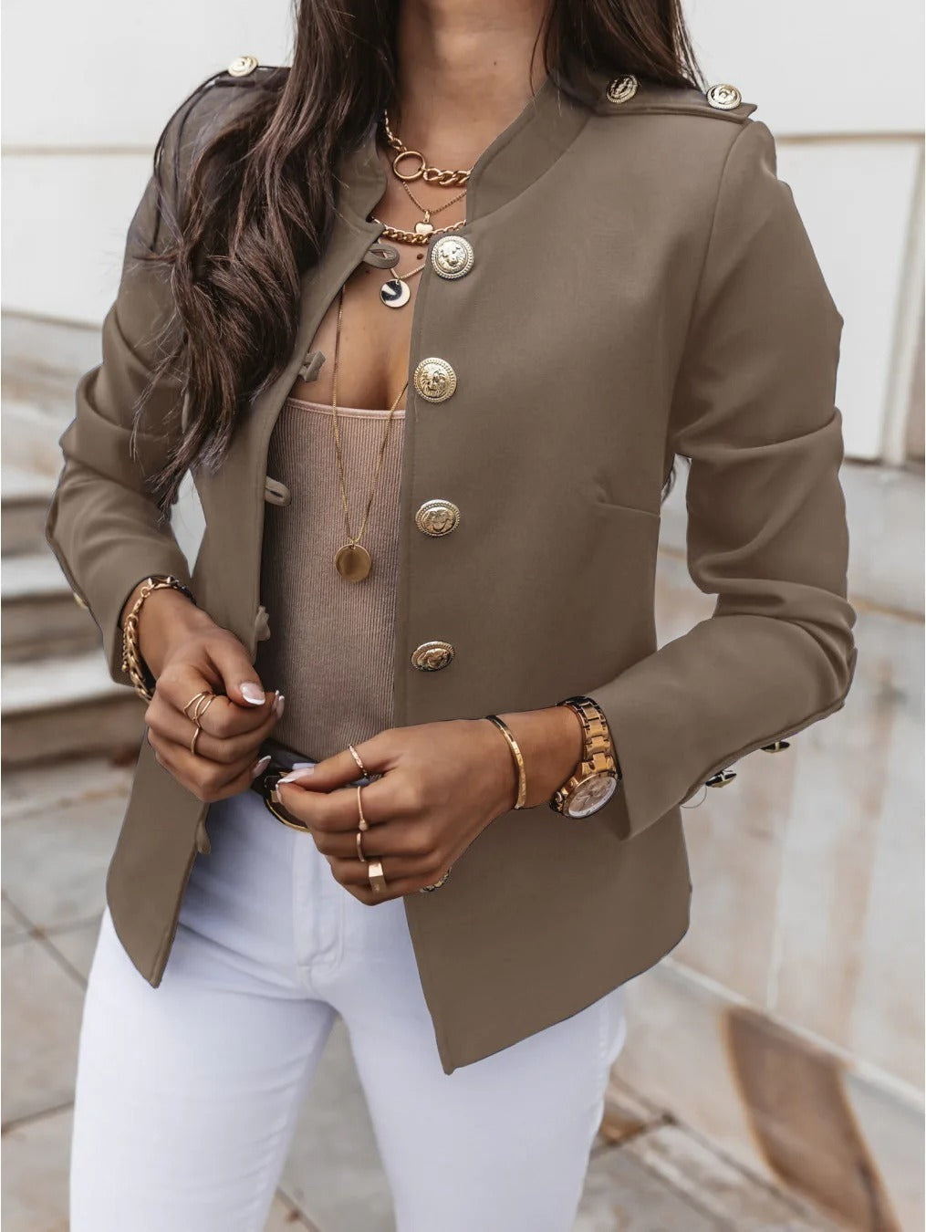 Damen Blazerjacke mit O-Ausschnitt | Annemarie