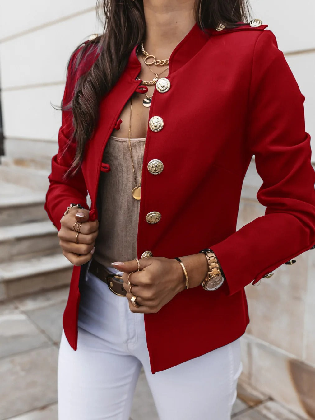 Damen Blazerjacke mit O-Ausschnitt | Annemarie
