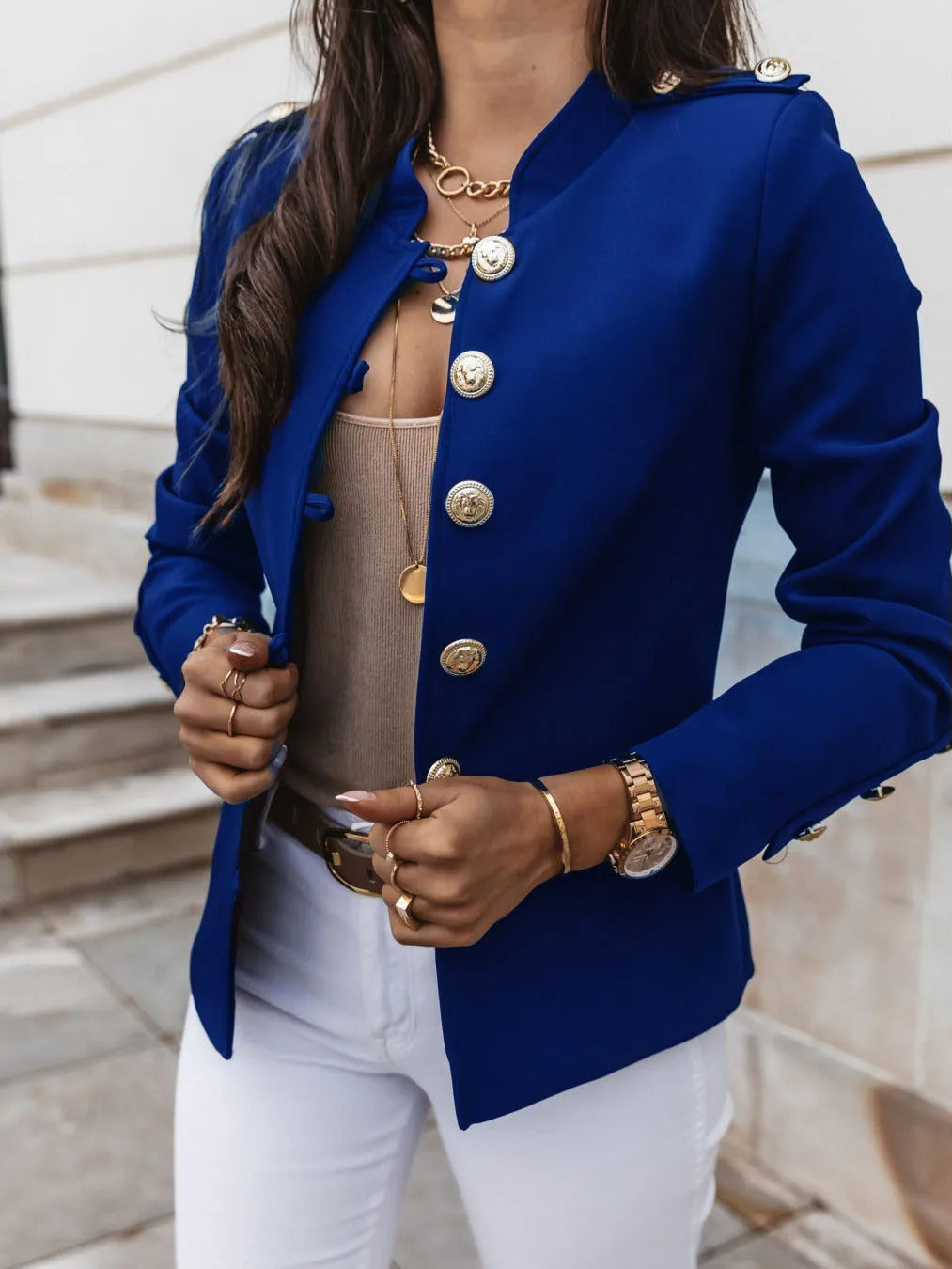 Damen Blazerjacke mit O-Ausschnitt | Annemarie