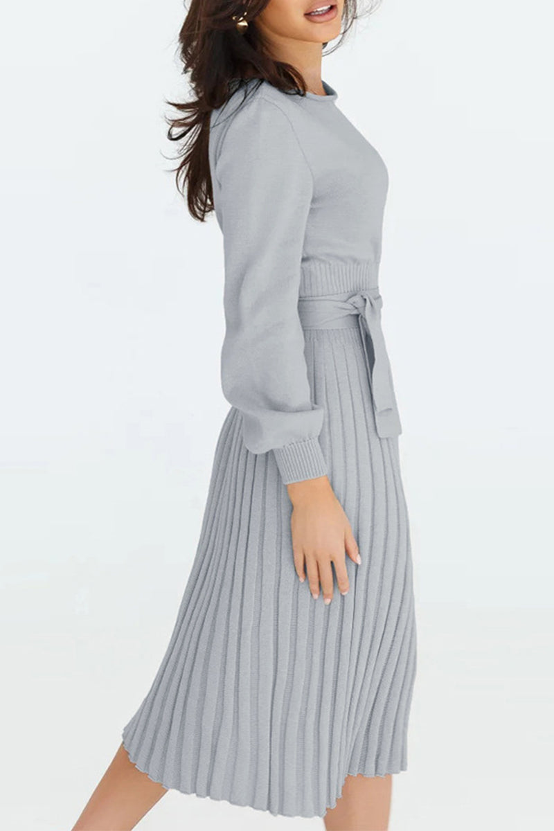 Damen Strick-Midikleid mit Faltenrock | Viola
