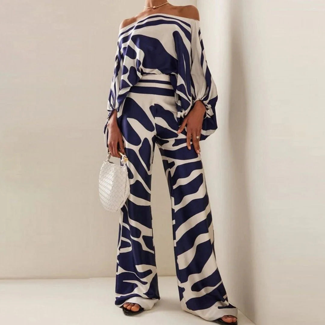 Damen Zweiteiler Sommer-Set mit Off-Shoulder & Weithose | Elenea