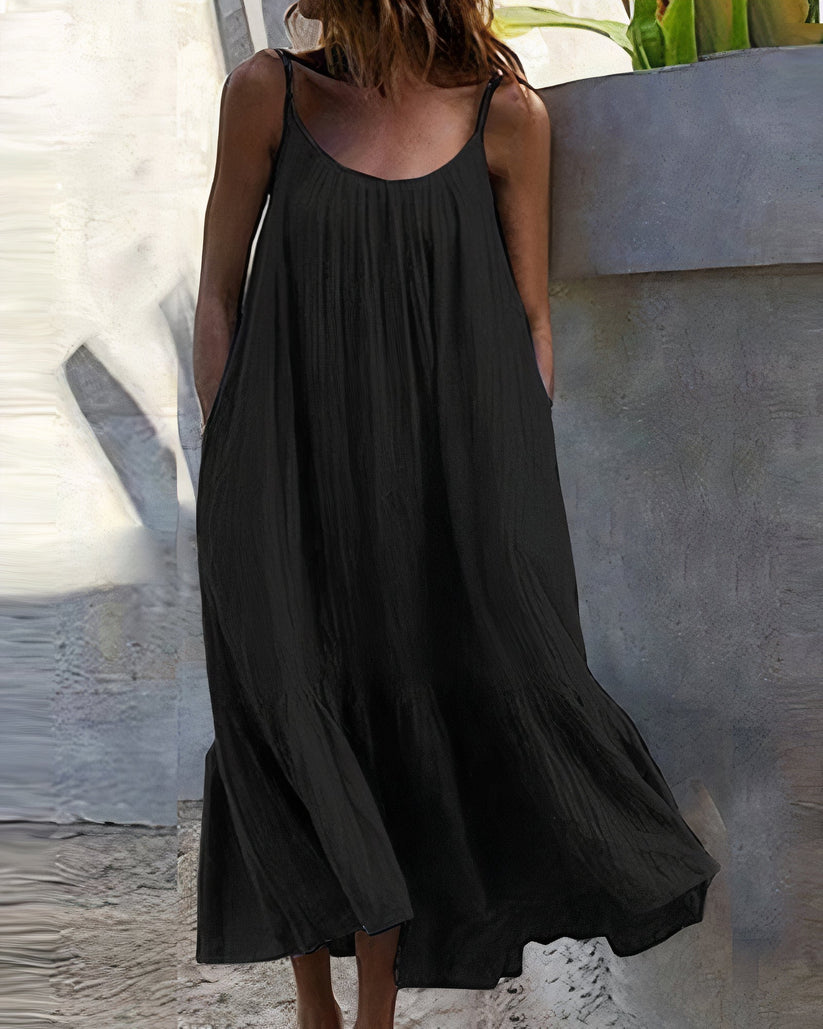 Damen Ärmelloses Sommerkleid mit Fließendem Schnitt | Merina