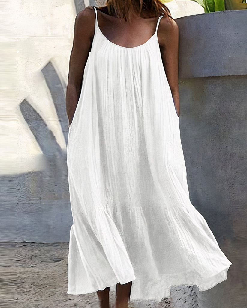 Damen Ärmelloses Sommerkleid mit Fließendem Schnitt | Merina