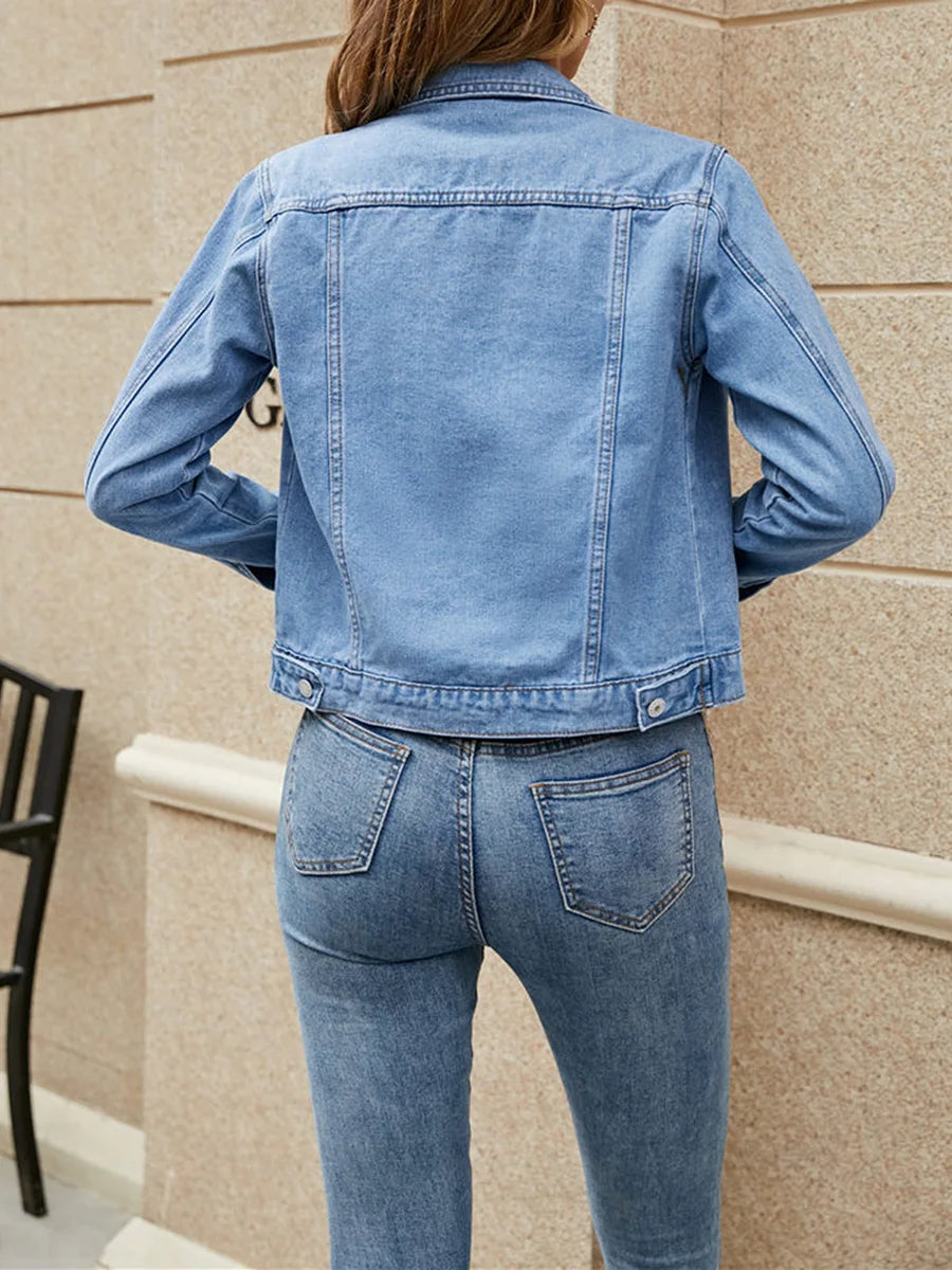 Damen Jeansjacke mit klassischer Knopfleiste | Meira