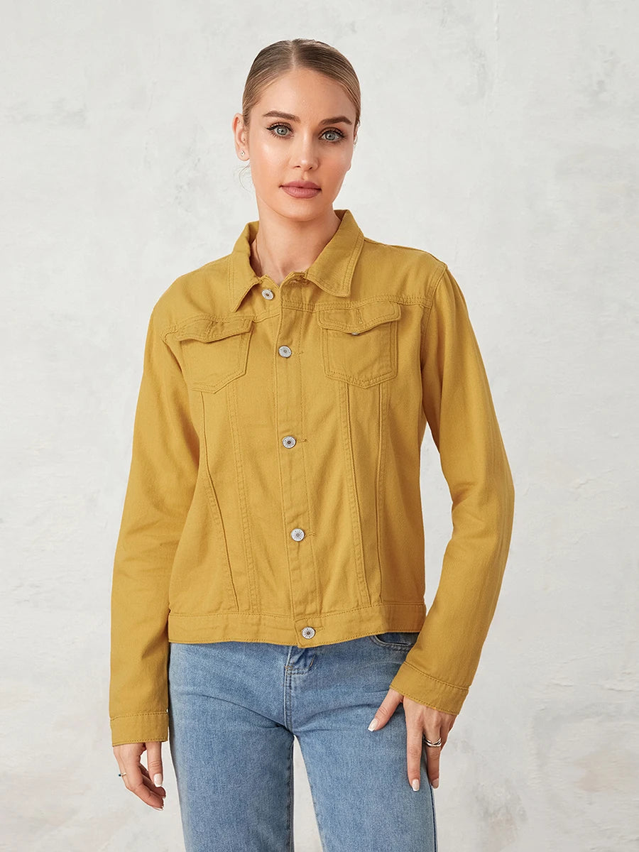 Damen Jeansjacke mit klassischer Knopfleiste | Meira