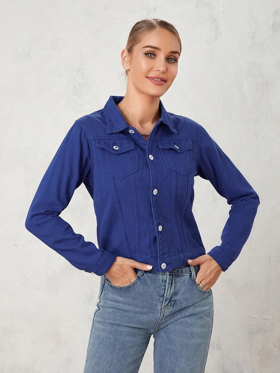 Damen Jeansjacke mit klassischer Knopfleiste | Meira
