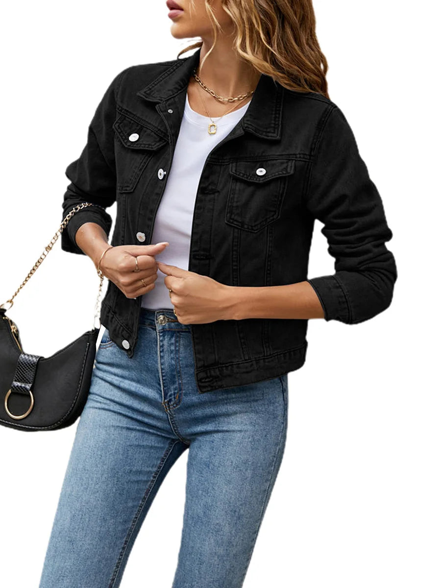 Damen Jeansjacke mit klassischer Knopfleiste | Meira