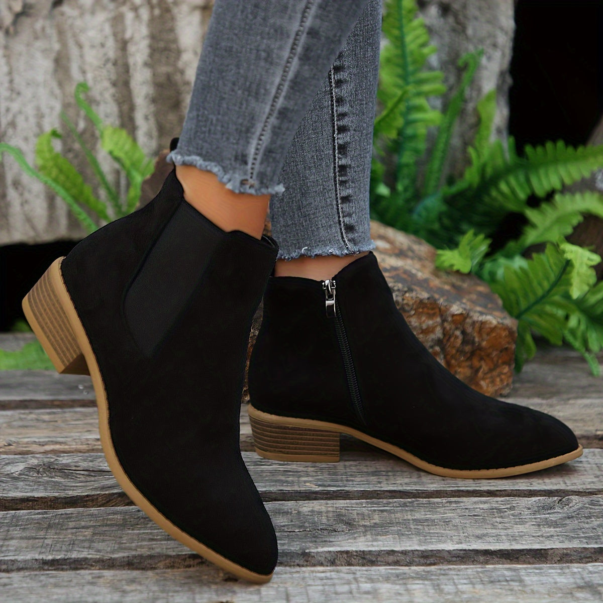 Wildleder Stiefeletten für Damen mit Reißverschluss | Selia
