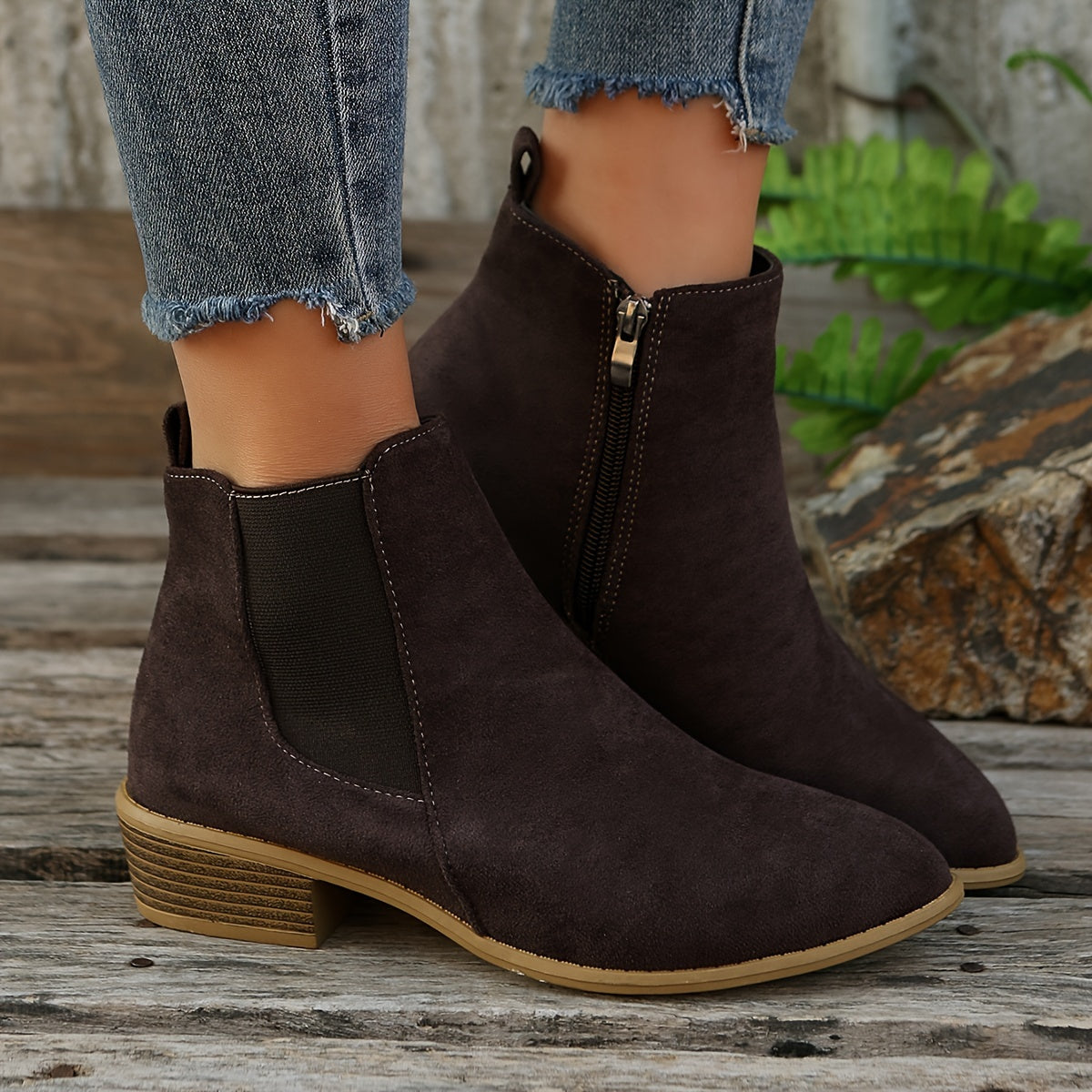 Wildleder Stiefeletten für Damen mit Reißverschluss | Selia