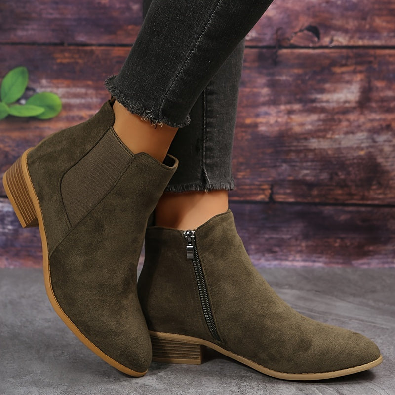 Wildleder Stiefeletten für Damen mit Reißverschluss | Selia