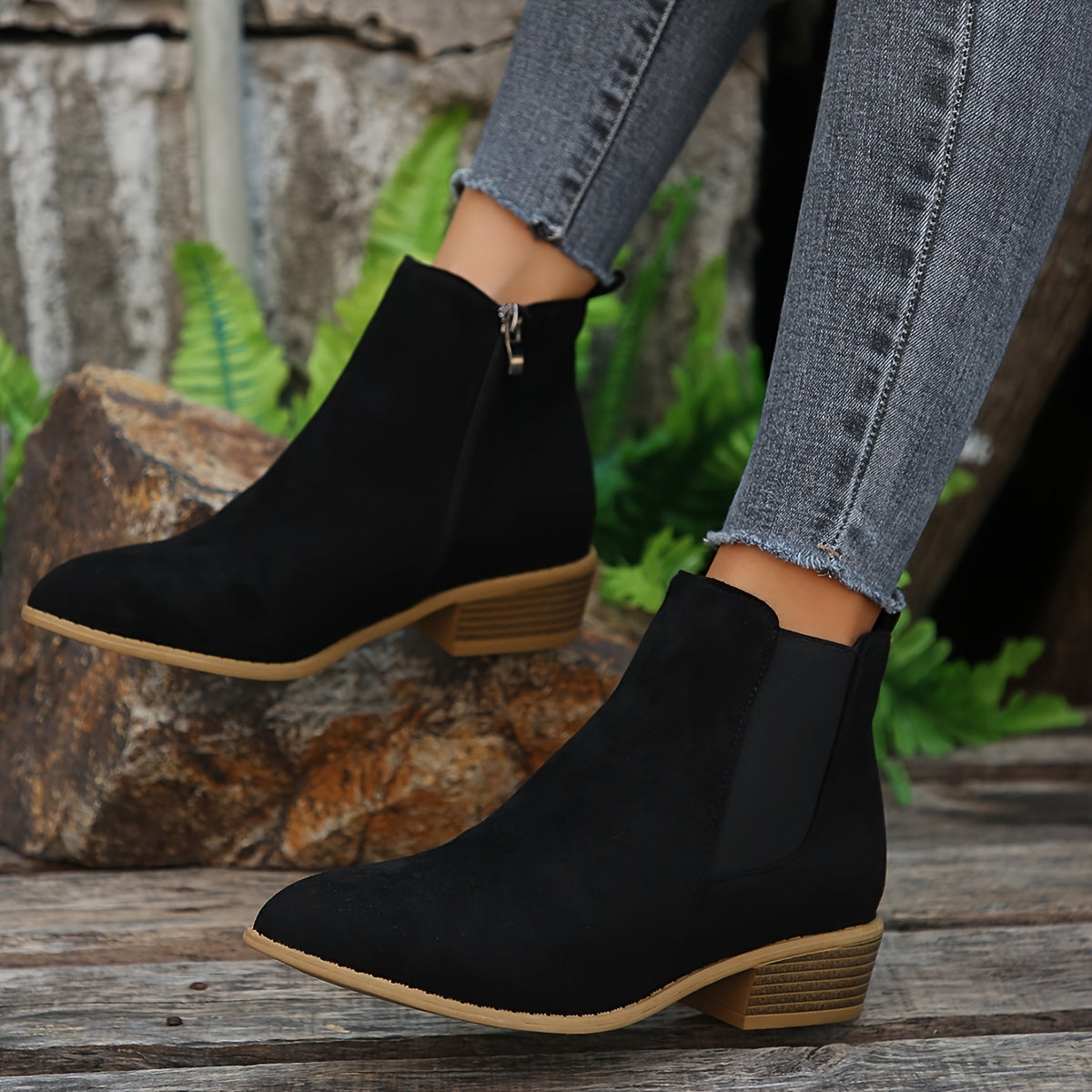 Wildleder Stiefeletten für Damen mit Reißverschluss | Selia