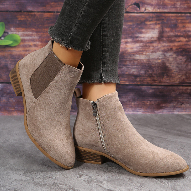 Wildleder Stiefeletten für Damen mit Reißverschluss | Selia