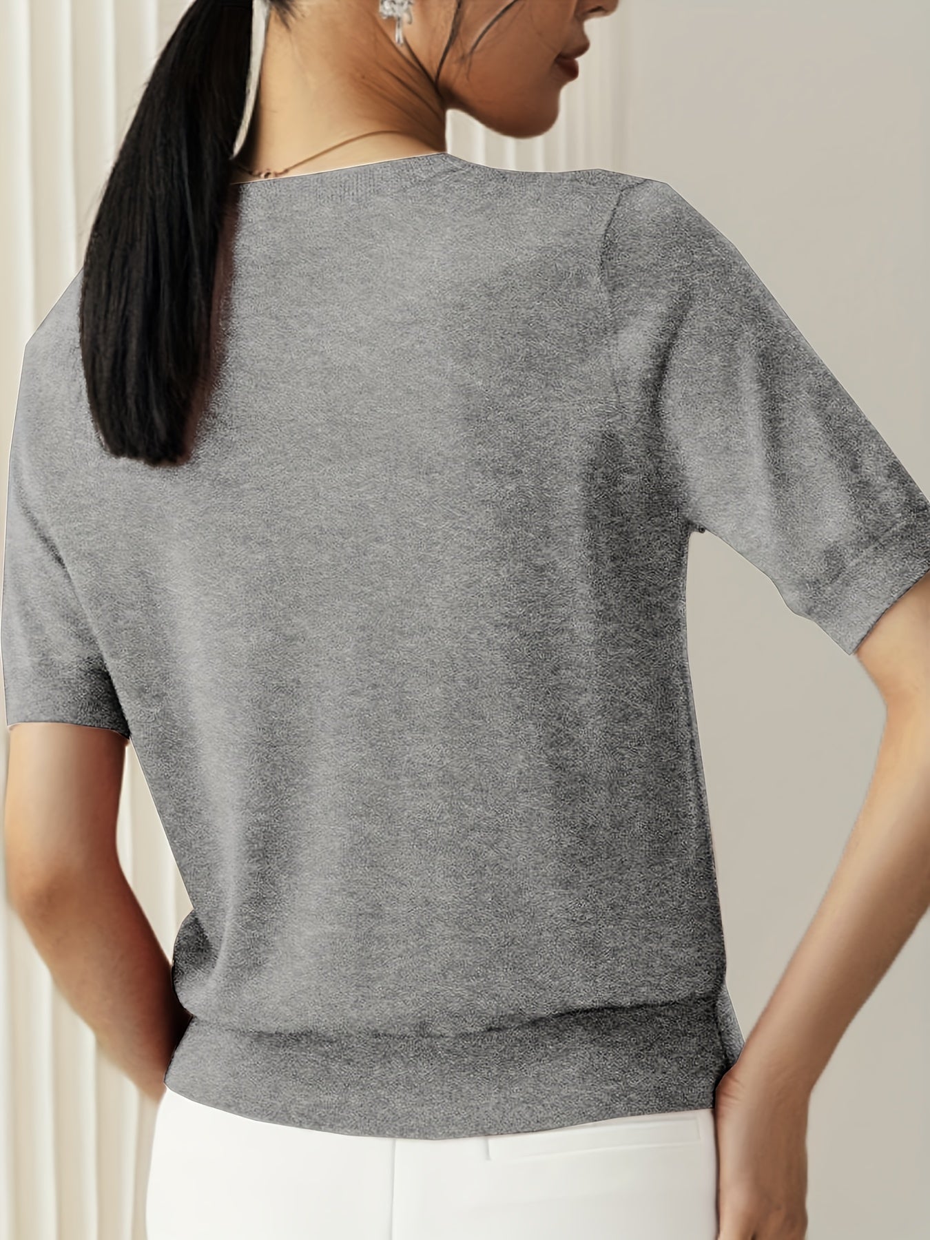 Klassisches Kurzarm-Strickoberteil für Damen | Mireya