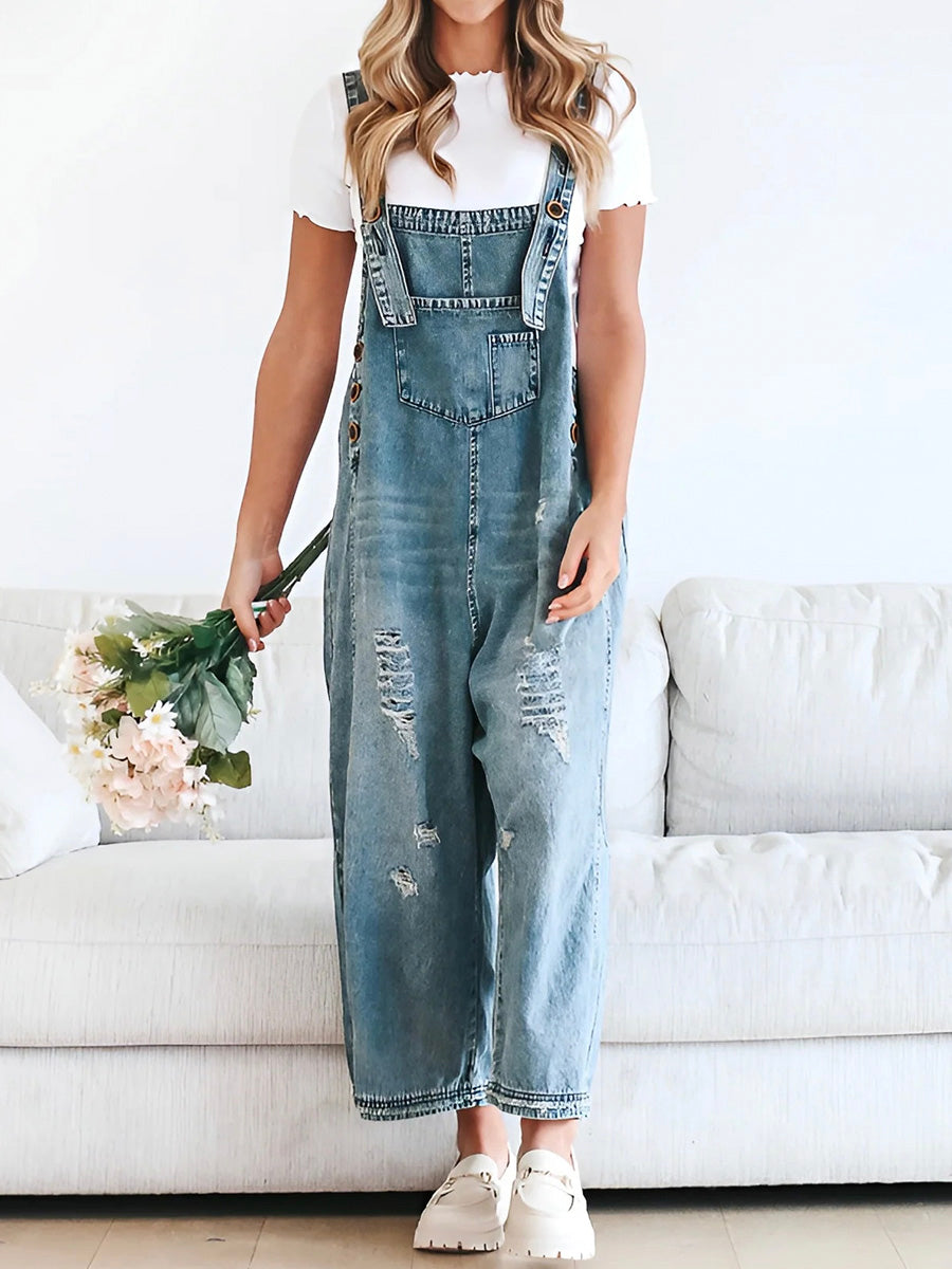 Damen Latz-Overall im Used-Look | Ronelle