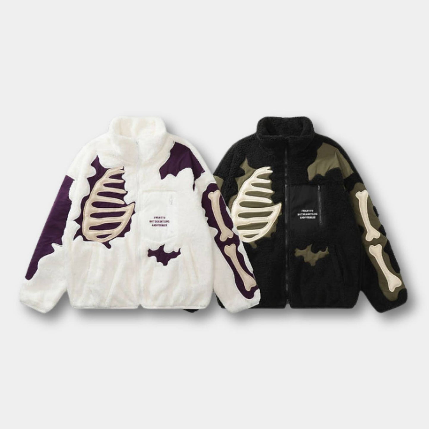 Unisex Skeleton Fleece Jacke – Auffällige Streetwear im Alternative Style