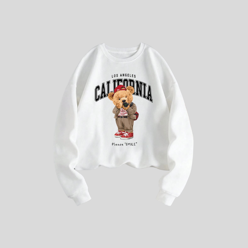 California Bär Pullover – Warmer Unisex Sweater mit Oversized Fit