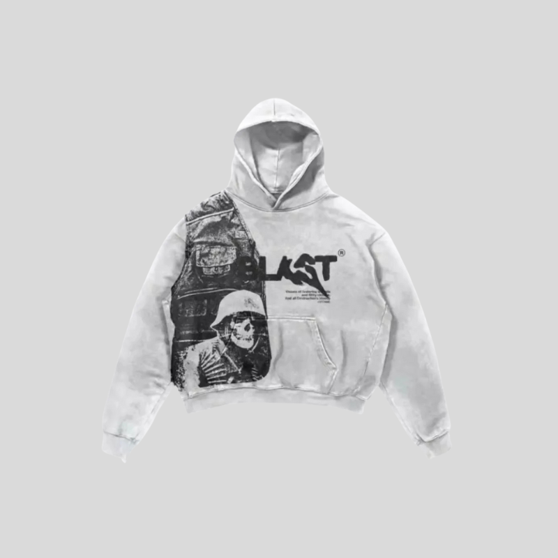 Collage Print Hoodie – Unisex Kapuzenpullover im Urban Streetstyle