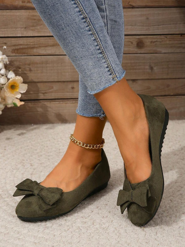 Damen Slip-On Wildleder-Schuhe mit Schleife | Lirona
