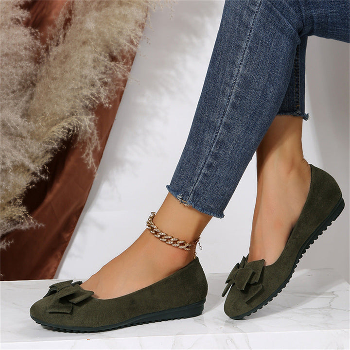 Damen Slip-On Wildleder-Schuhe mit Schleife | Lirona