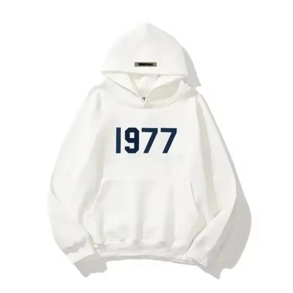 1977 Hoodie – Unisex Kapuzenpullover im Retro-Stil mit Jahreszahl