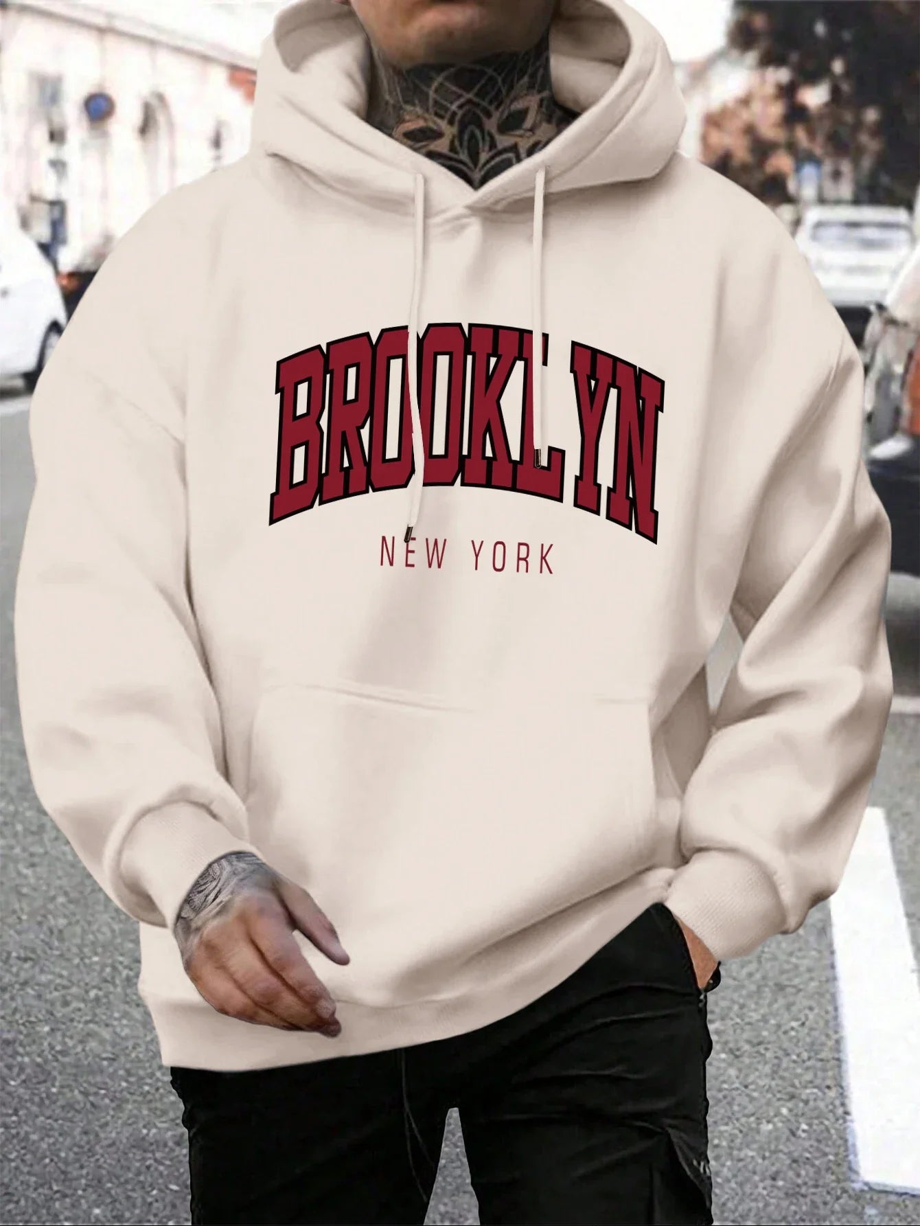 Brooklyn Hoodie – Unisex Kapuzenpullover im College-Stil