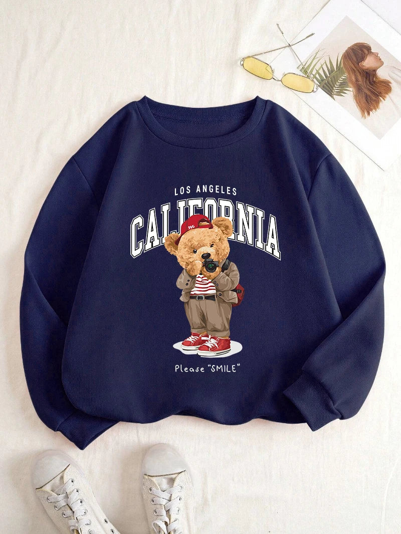 California Bär Pullover – Warmer Unisex Sweater mit Oversized Fit