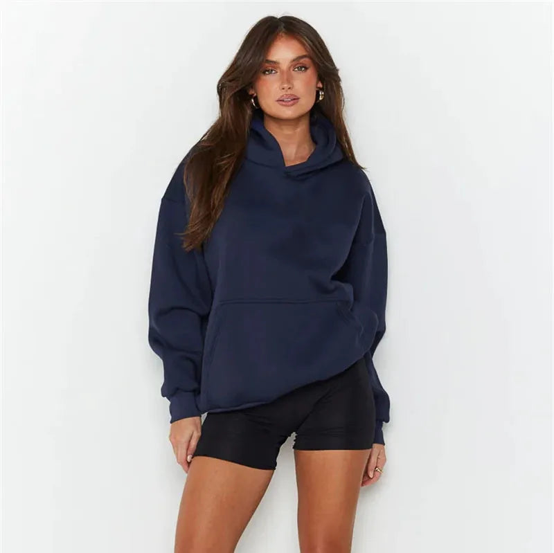 Basic Navy Hoodie – Unisex Kapuzenpullover in Dunkelblau