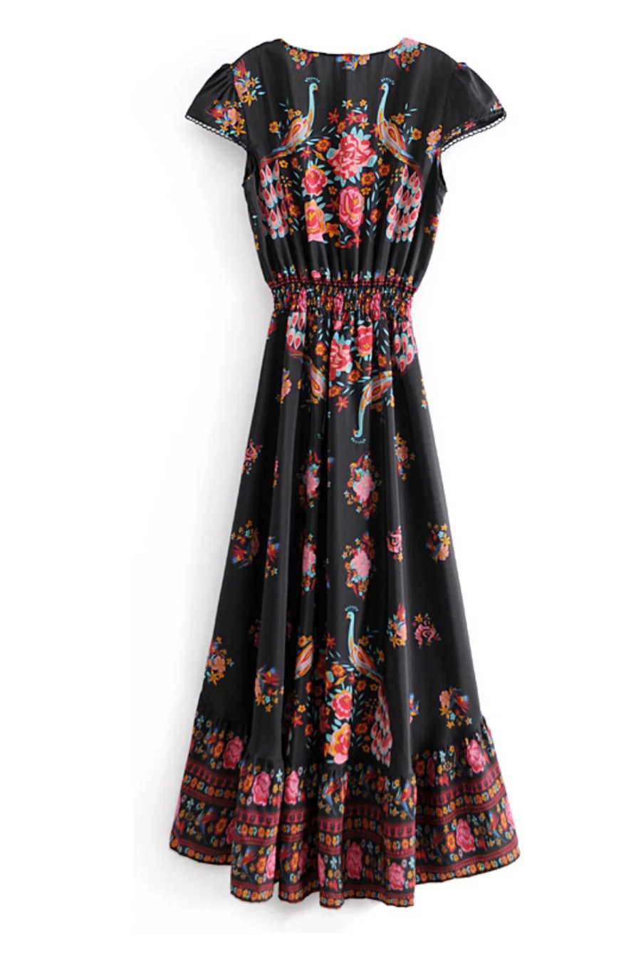 Damen Boho Blumenkleid mit V-Ausschnitt | Yelina
