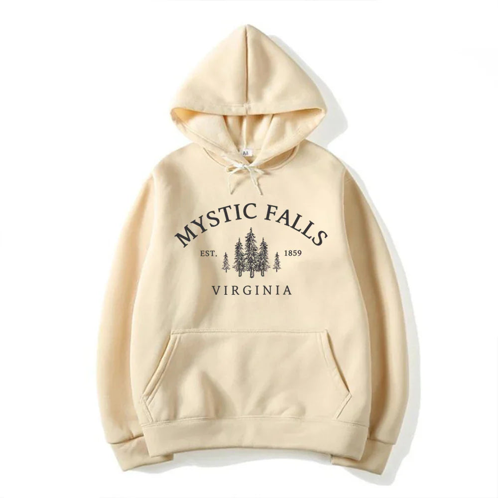 Mystic Falls Hoodie – Unisex Kapuzenpullover im College-Style