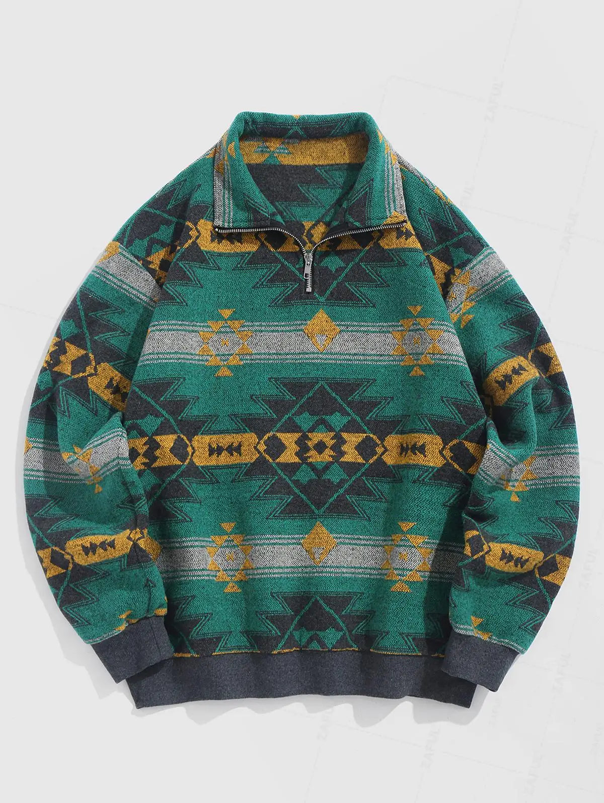 Retro Strickpullover – Warmer Unisex Pullover mit Aztekenmuster
